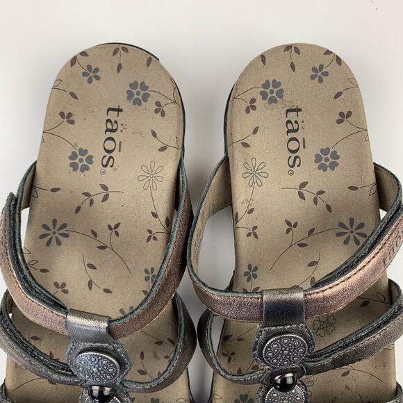 Taos Prize Sandals Slip On Comfort Metallic Bronze Adjustable Straps Women's 7 - Picture 5 of 10